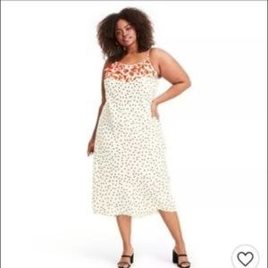 RIXO Target Polka Dot Sleeveless Ruffle Slip Dress